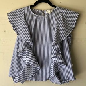 Ruffle striped blouse
